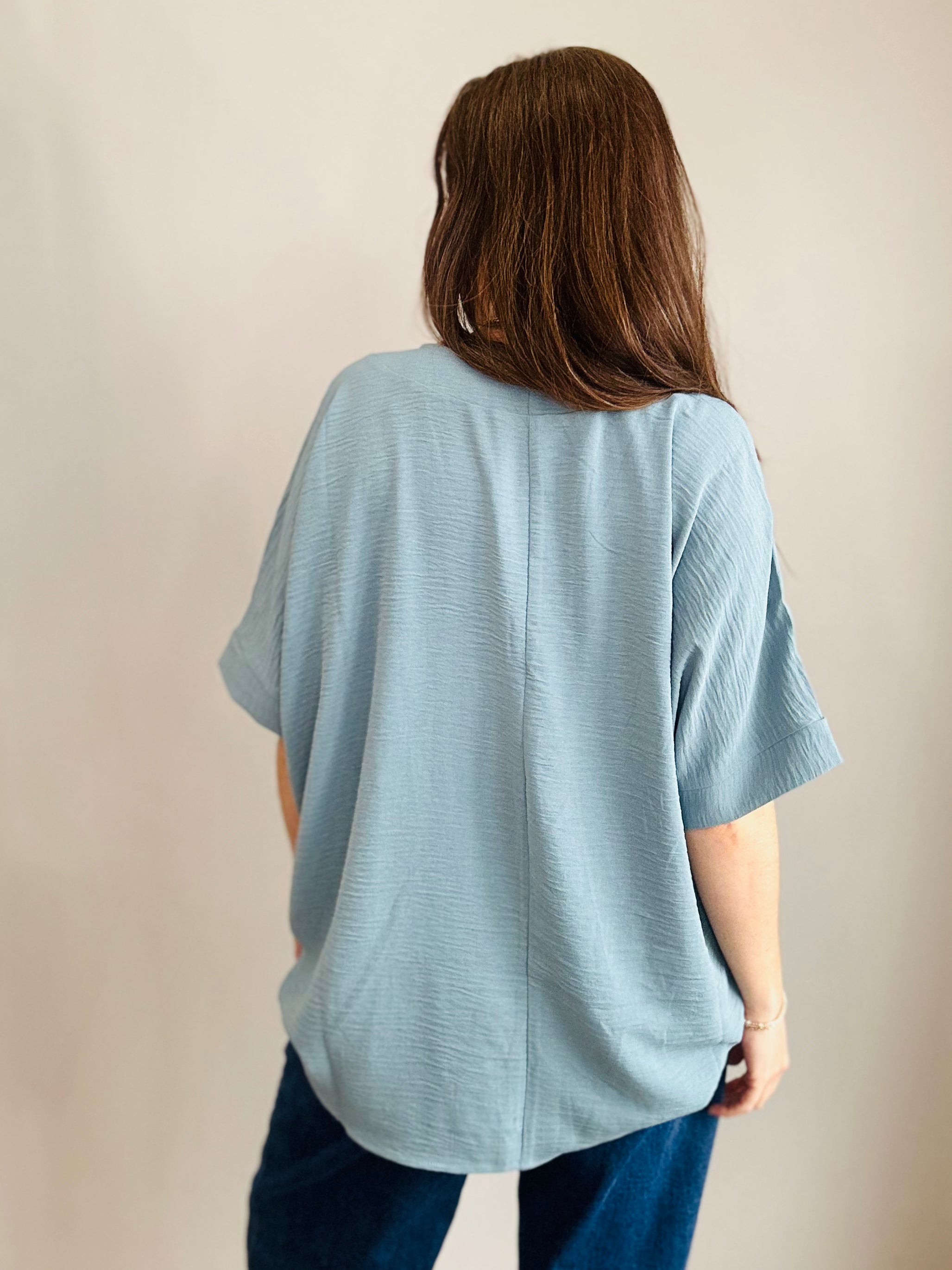 Elegant V-Neck Dolman Sleeve Top