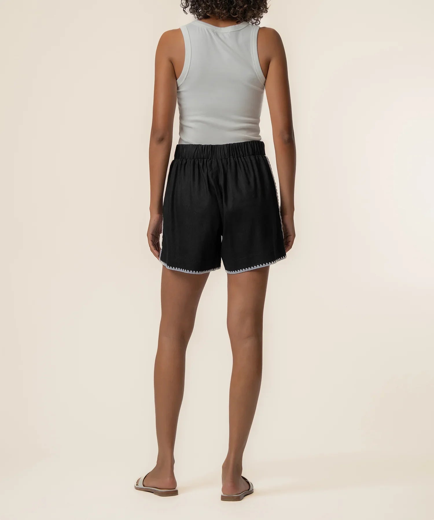 Nicolette Bermuda Short with Embroidered Detail