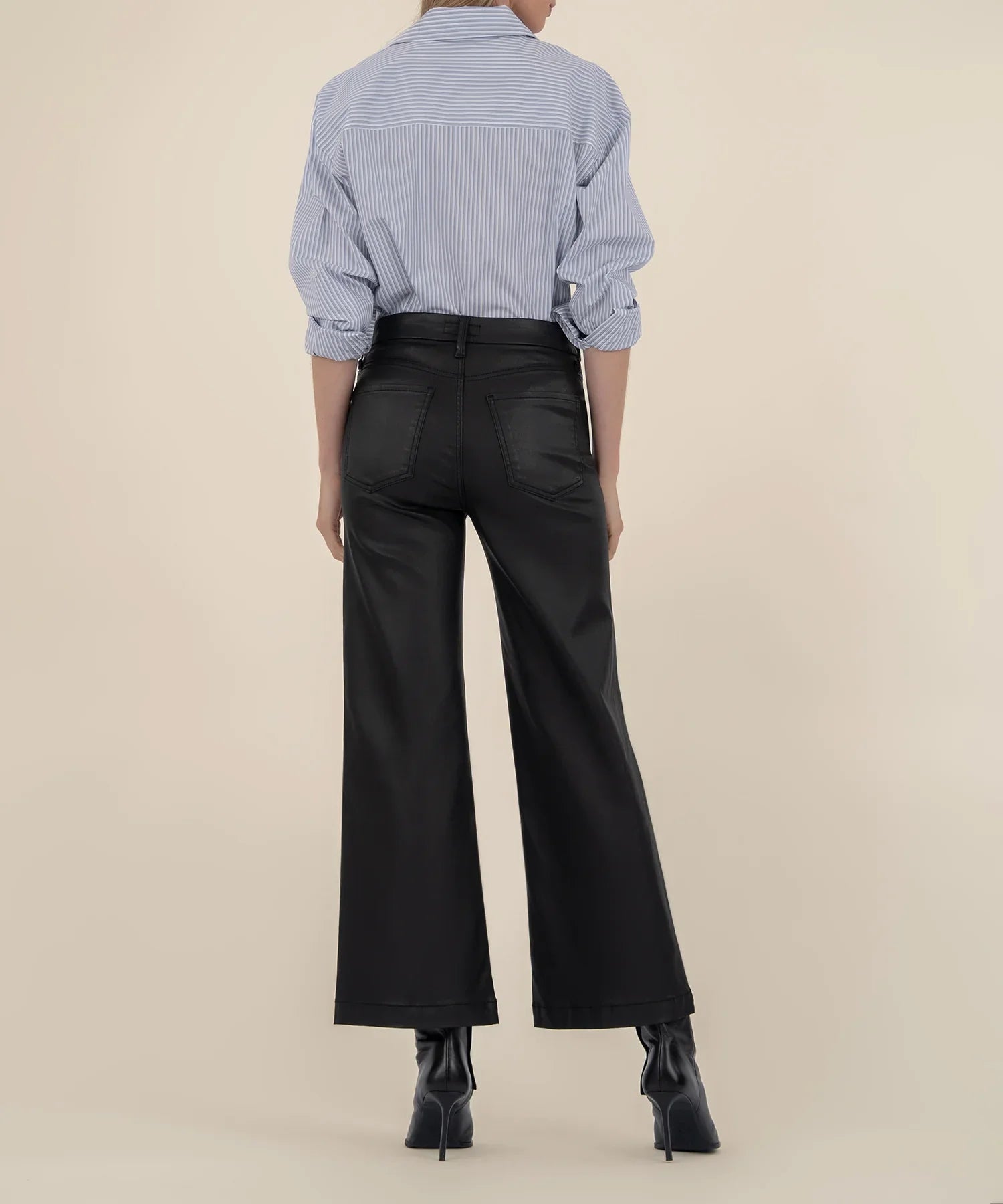 Meg Coated Wide-Leg Jeans | Fab Ab Front Pockets