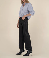 Meg Coated Wide-Leg Jeans | Fab Ab Front Pockets