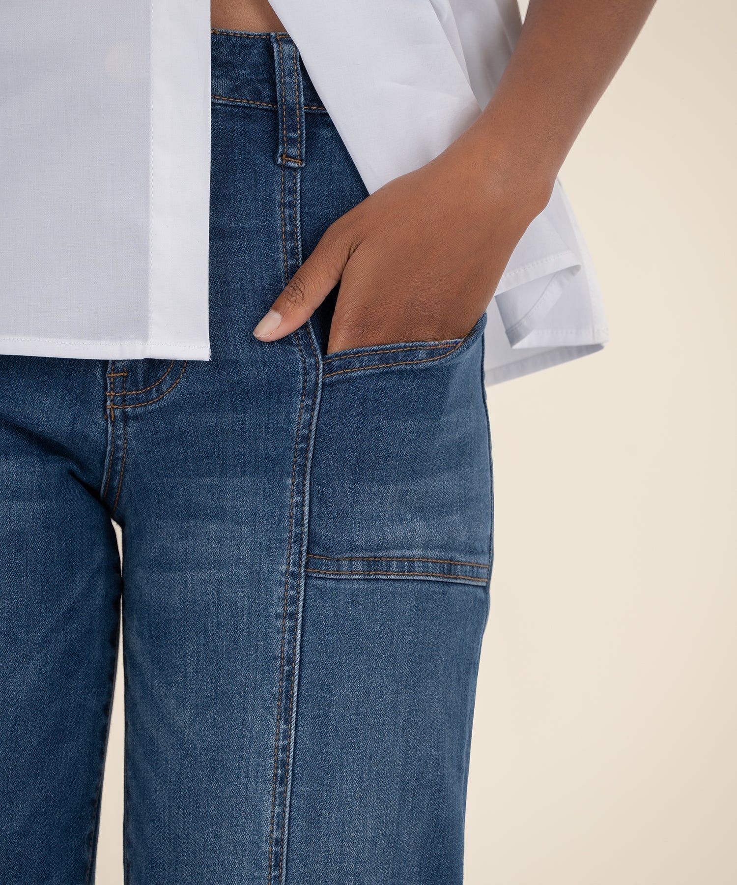 Jean High Rise Wide Pant