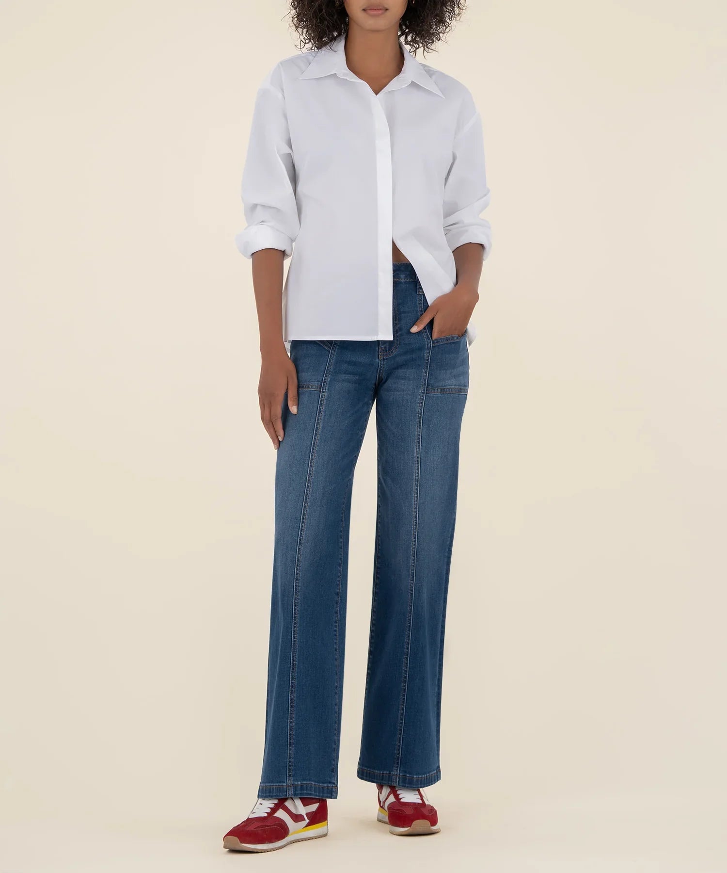 Jean High Rise Wide Pant