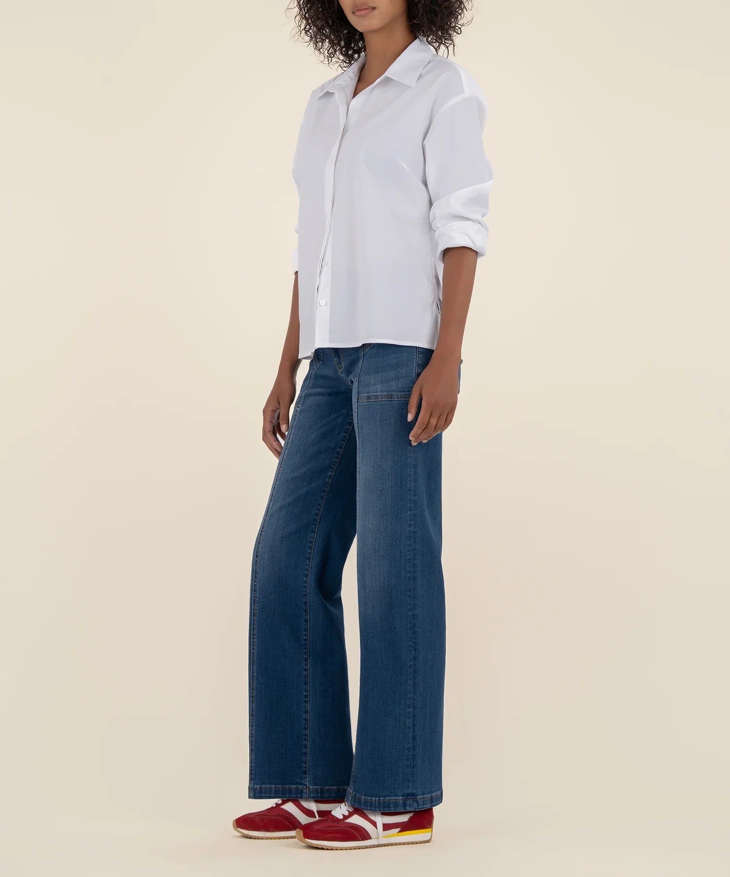 Jean High Rise Wide Pant