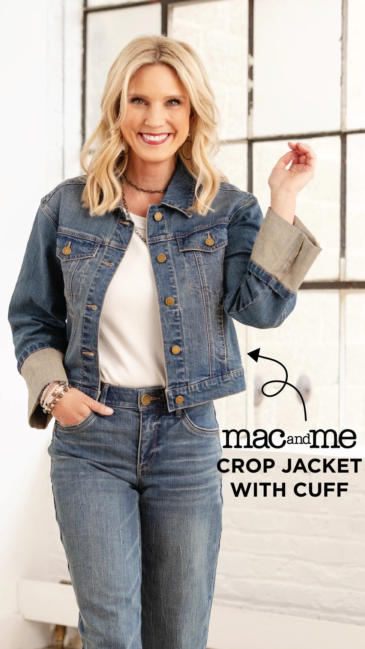 Mac and Me Signature Cuffed Denim Jacket – Exclusively at Mainstream Boutique