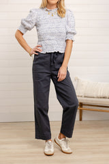 Mac and Me Ultra Skyrise Paperbag Waist Relaxed Straight Pant
