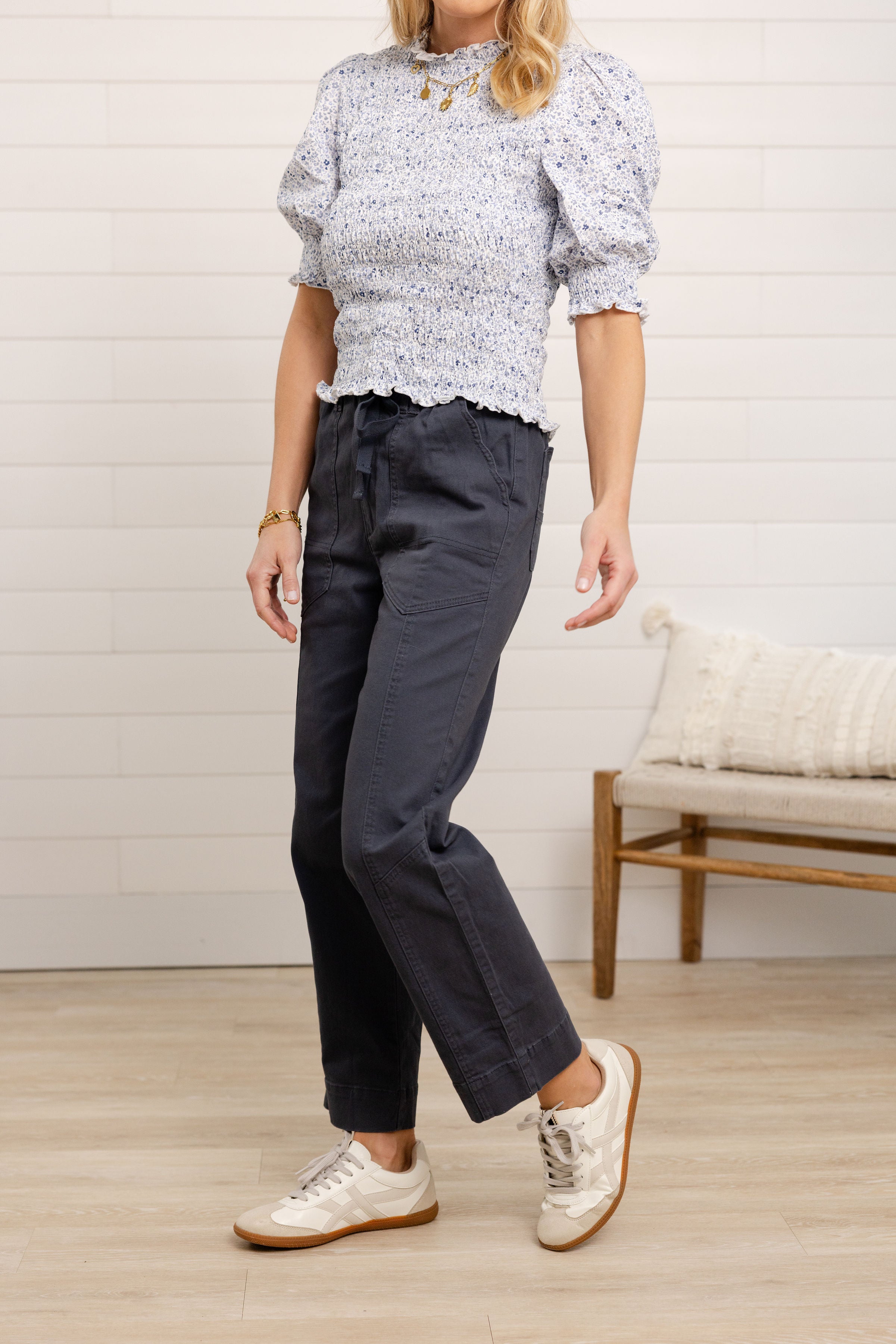 Mac and Me Ultra Skyrise Paperbag Waist Relaxed Straight Pant