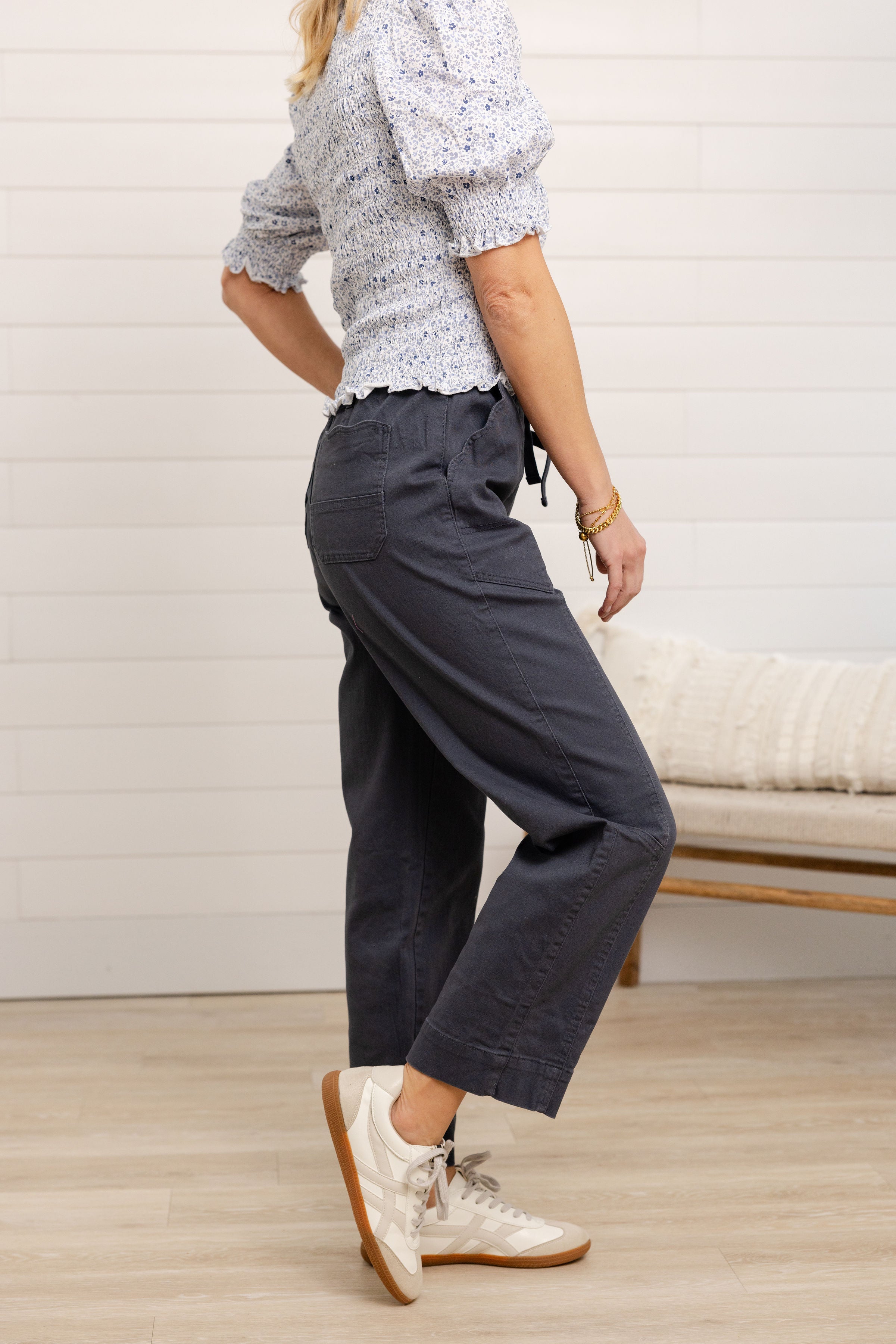 Mac and Me Ultra Skyrise Paperbag Waist Relaxed Straight Pant