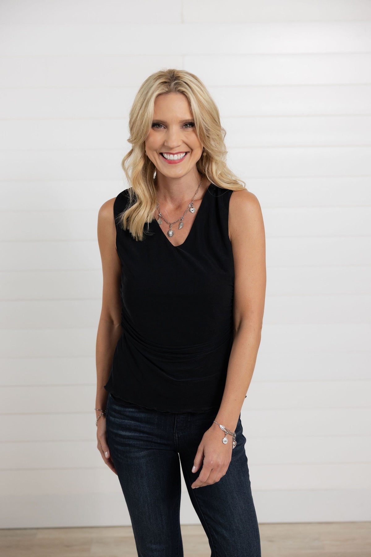 Mac and Me Ruched Side Tank
