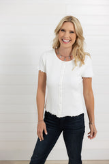 Mac and Me Ribbed Button Front Tee
