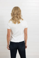 Mac and Me Ribbed Button Front Tee