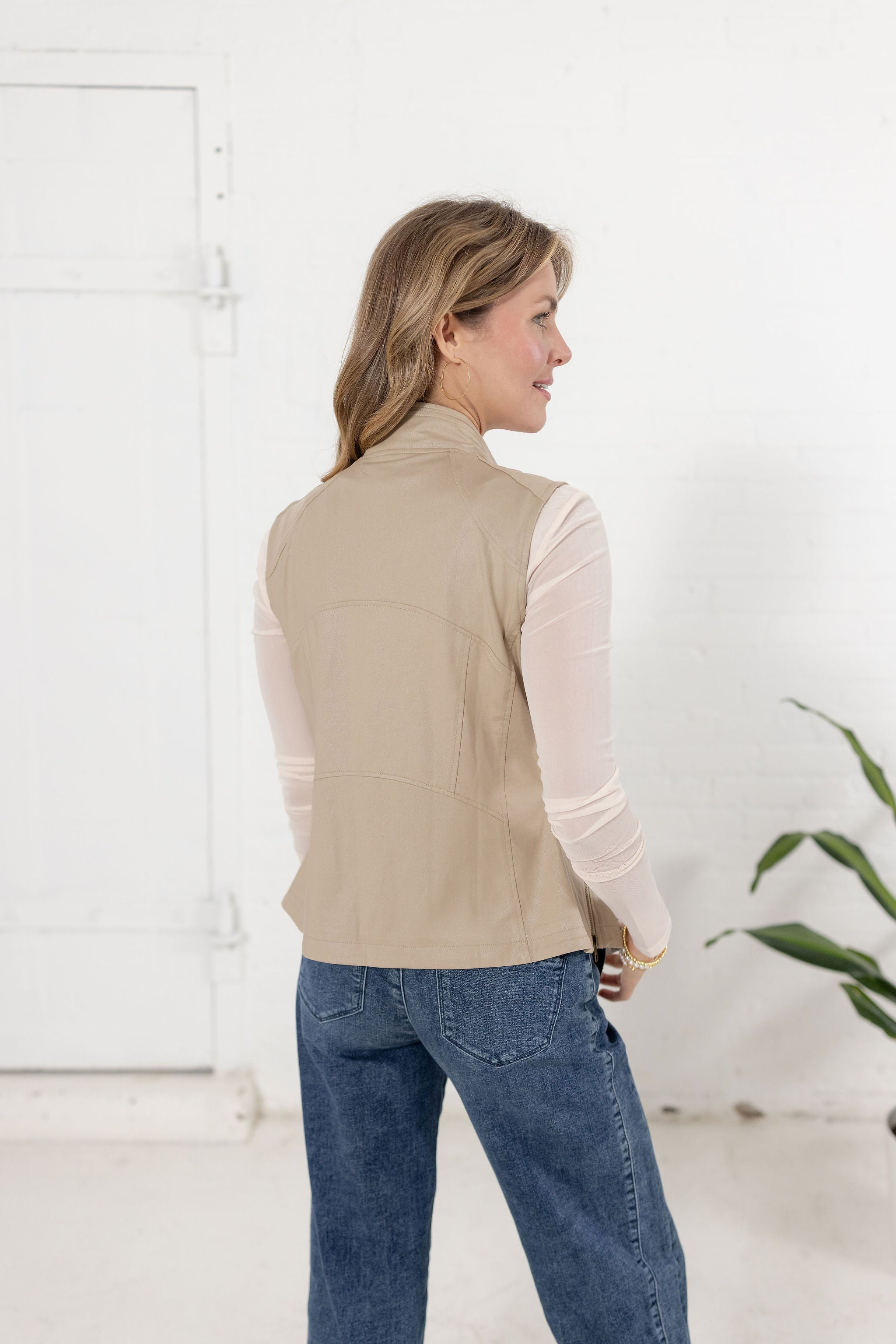 Mac and Me Sleek Drape Front Vest
