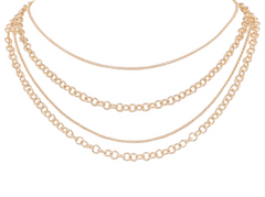 Metal Chain Link Layered Necklace
