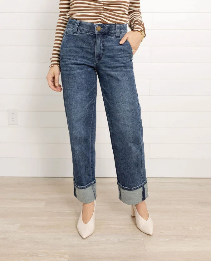 Mac and Me Cuffed Boyfriend Denim