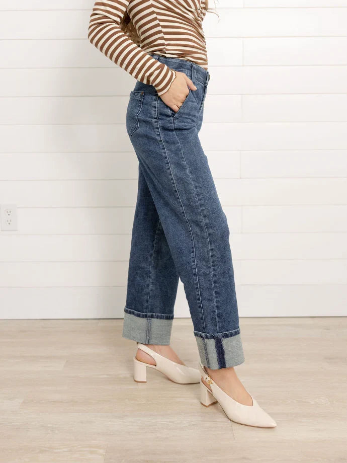 Mac and Me Cuffed Boyfriend Denim