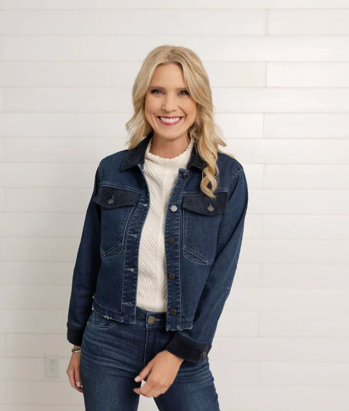 Mac and Me Corduroy Contrast Denim Jacket