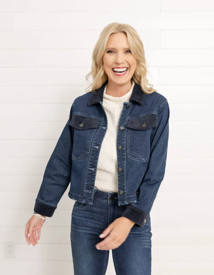 Mac and Me Corduroy Contrast Denim Jacket