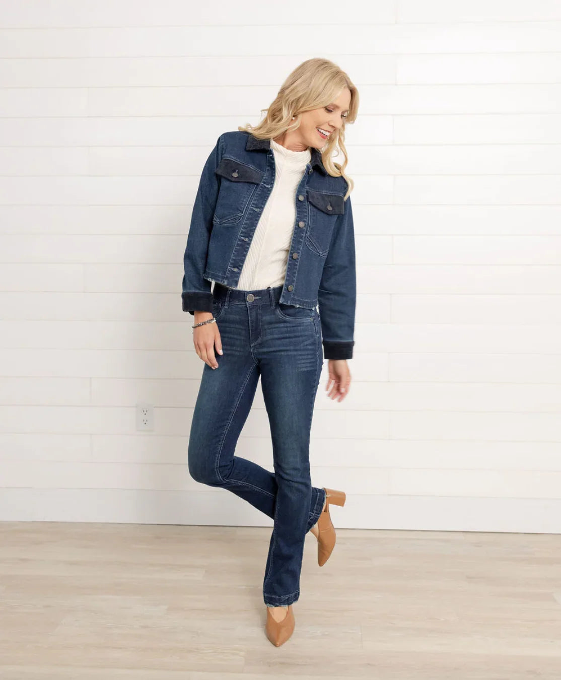 Mac and Me Corduroy Contrast Denim Jacket