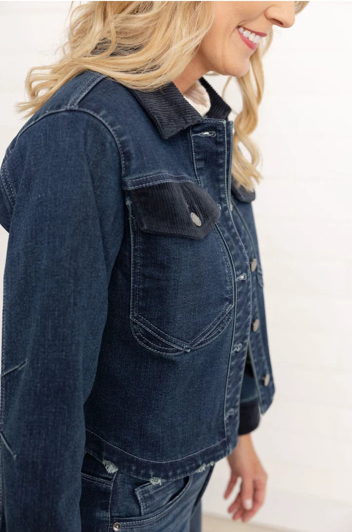 Mac and Me Corduroy Contrast Denim Jacket