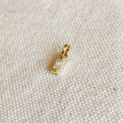 18k Gold Filled Mini Clear Baguette Charm
