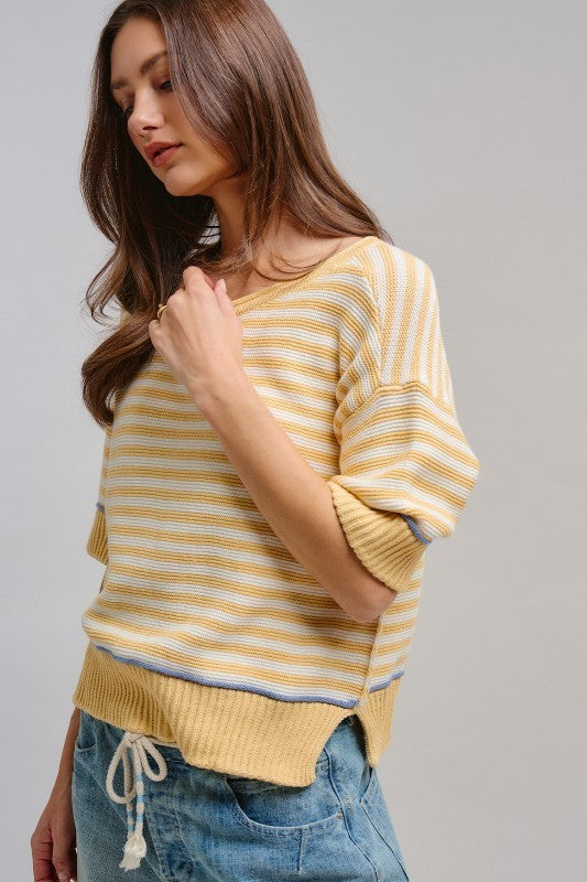 Happy Sunshine Stripe Knit Top