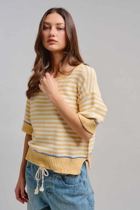Happy Sunshine Stripe Knit Top