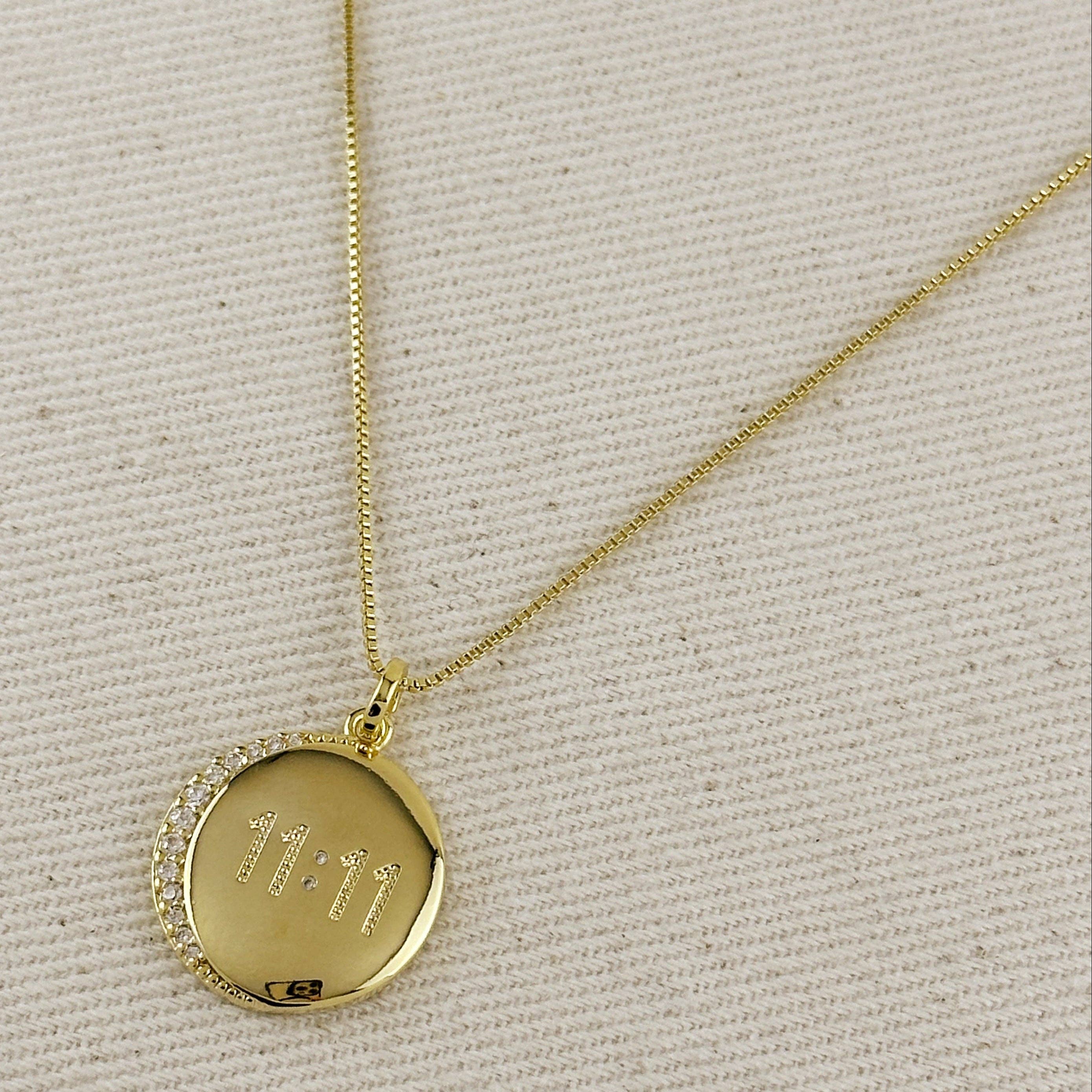 18k Gold Filled 11:11 Synchronicity Necklace: 16 inches