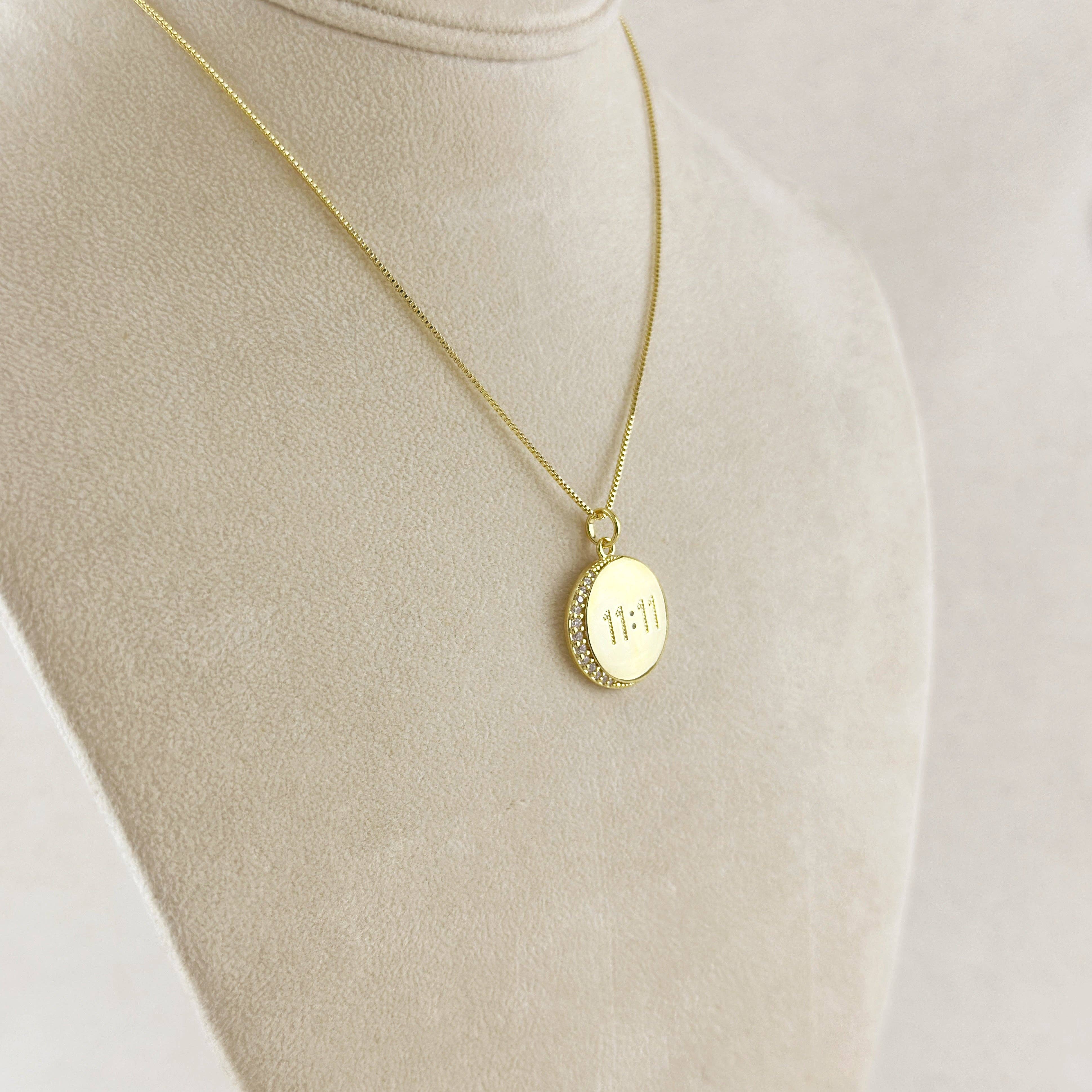 18k Gold Filled 11:11 Synchronicity Necklace: 16 inches