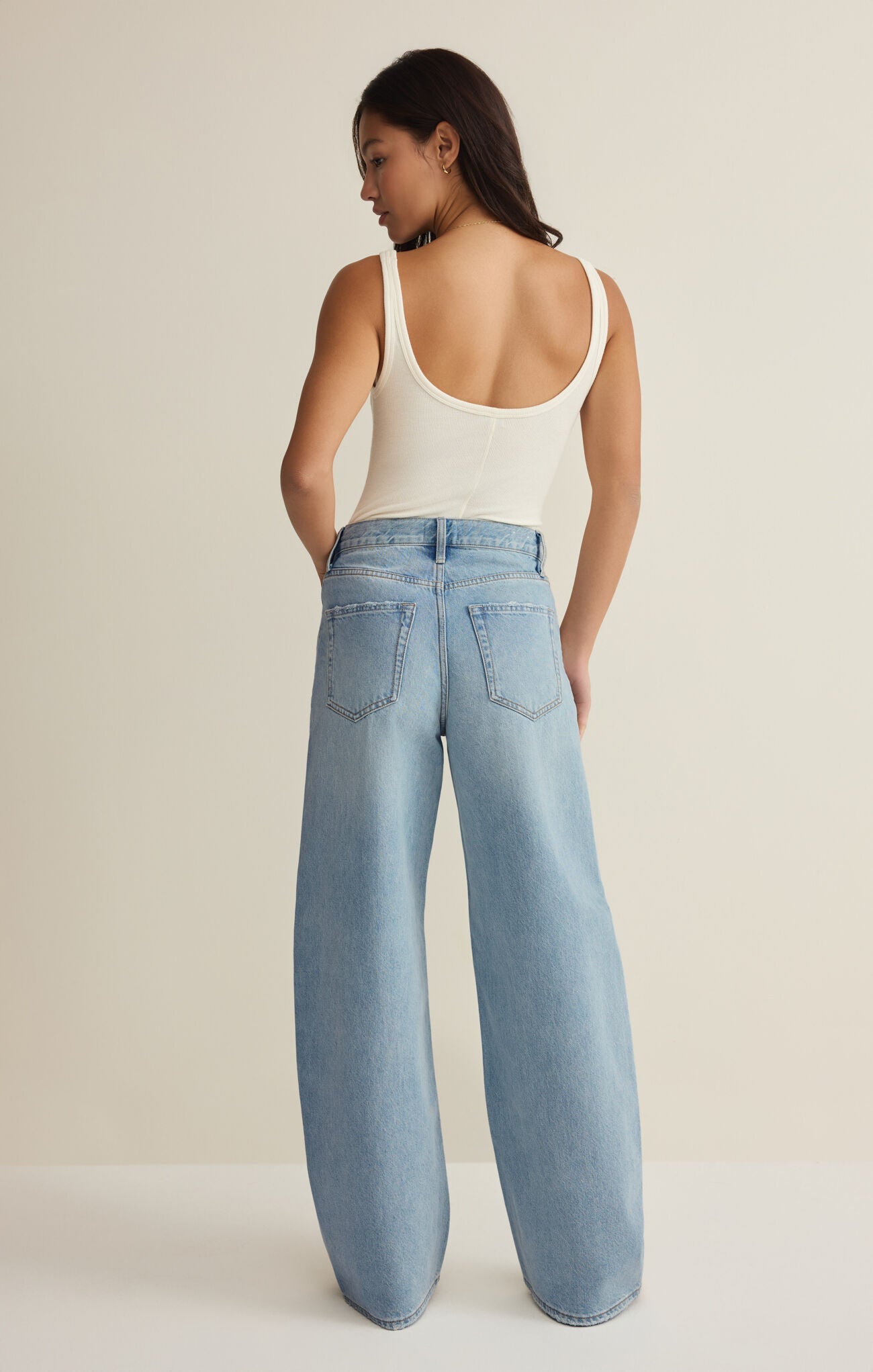 Remi High Rise Bowed Leg Denim