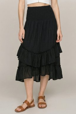 Midnight Muse Ruffle Maxi Skirt