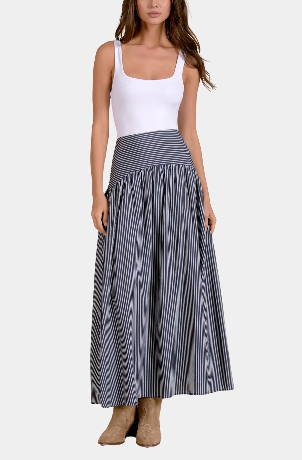 Maxi Drop Waist Skirt