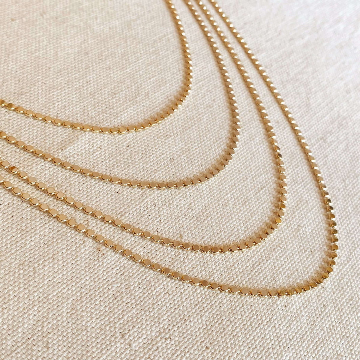 18k Gold Filled 2mm Dot Chain Necklace: 18 inches