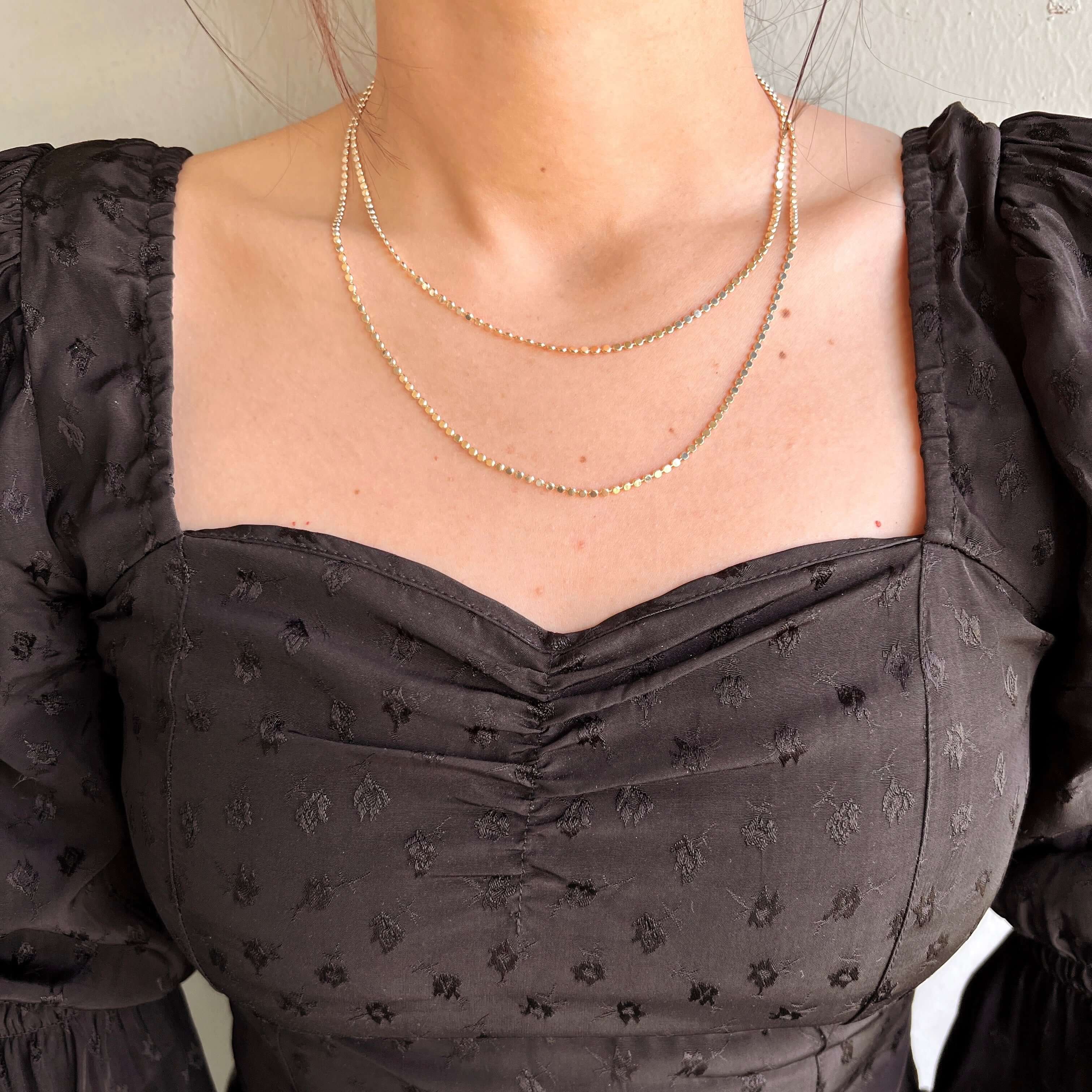 18k Gold Filled 2mm Dot Chain Necklace: 18 inches
