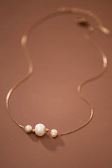 Gold Pvd Plated Stainless Steel Freshwater Pearl Necklace