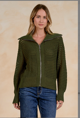 8 Cardigan ZipUp Open Knit