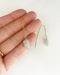 14k Gold Filled Aquamarine Threader Earrings