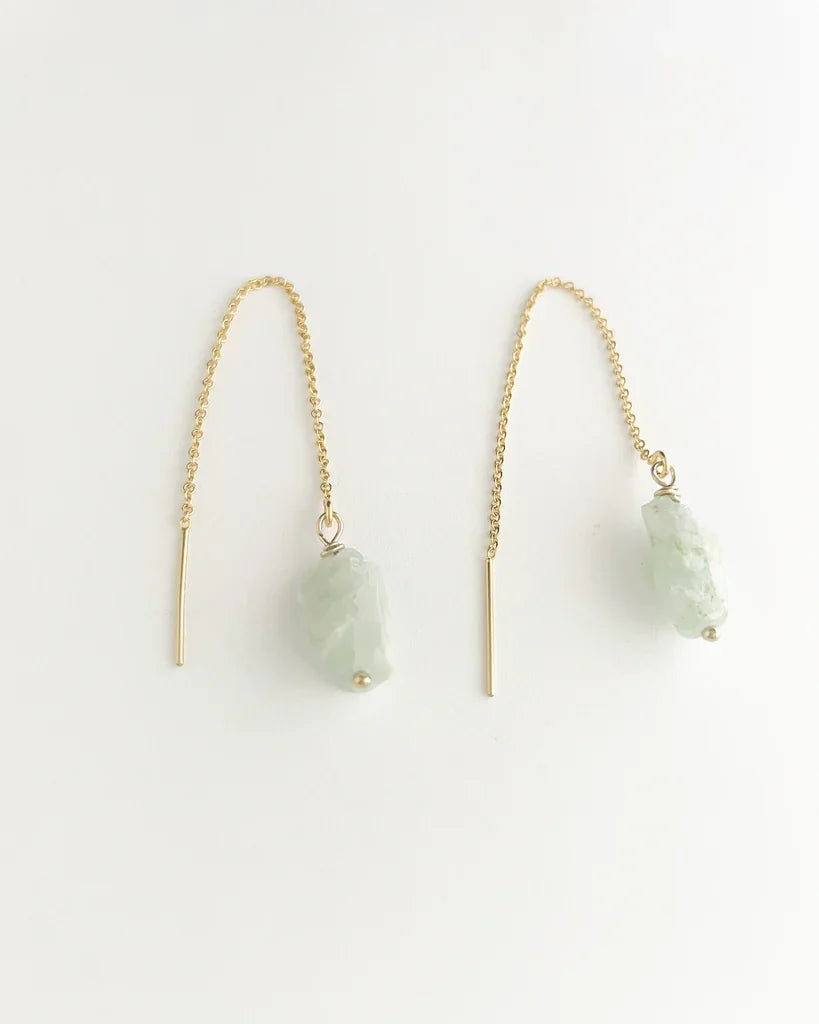 14k Gold Filled Aquamarine Threader Earrings