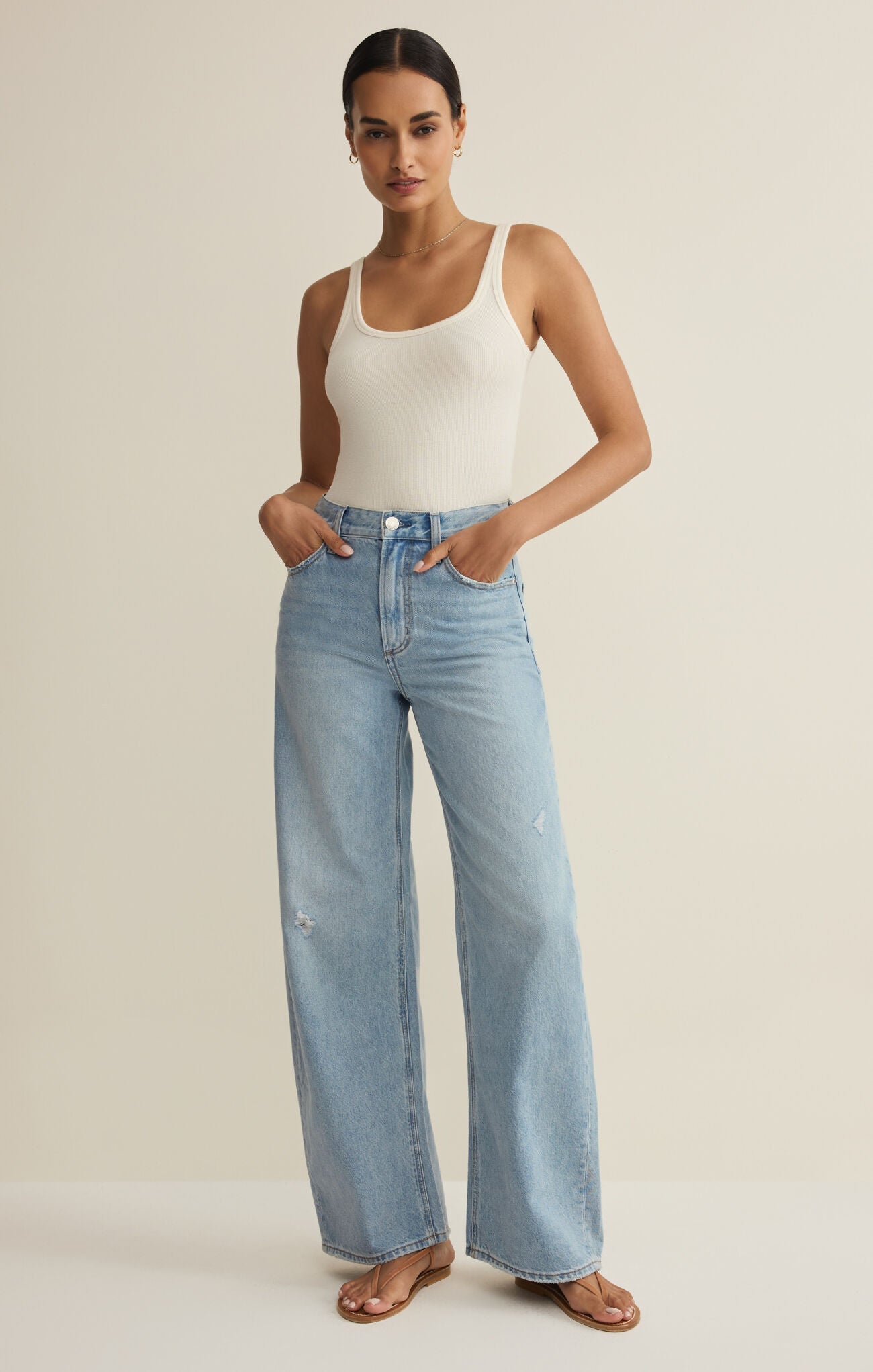 Remi High Rise Bowed Leg Denim