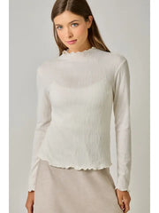 Cable Knit Mock Neck Top