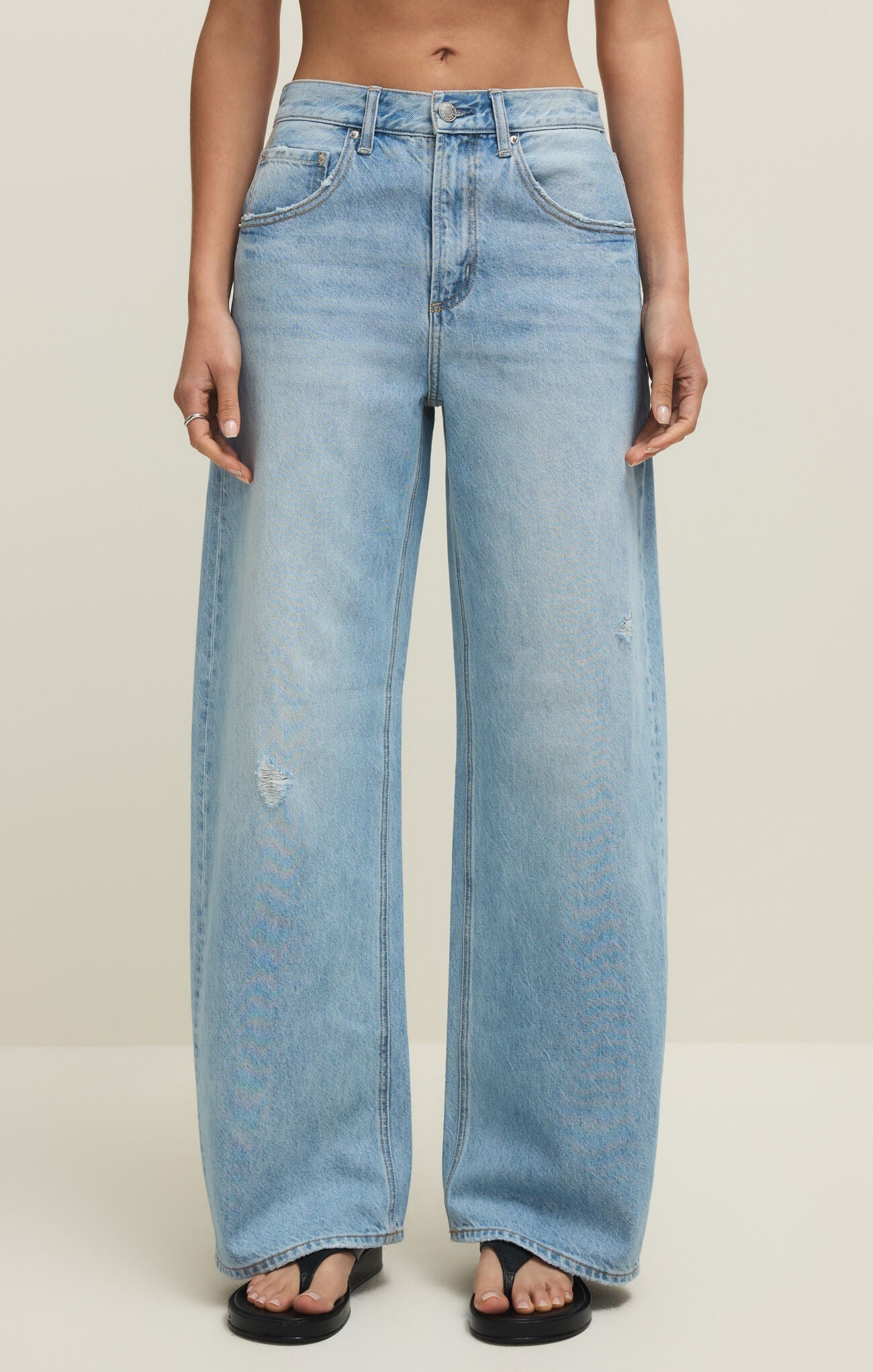 Remi High Rise Bowed Leg Denim