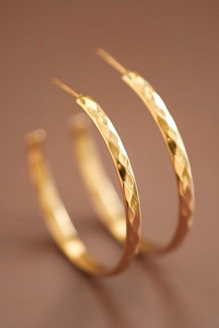 18k Gold Plated Waterproof Stainless Steel Hoop Earrings