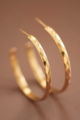 18k Gold Plated Waterproof Stainless Steel Hoop Earrings
