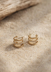Luxe Gold Small Triple Hoops