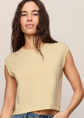 Flex Sleeveless Tee- Lemon Chiffon